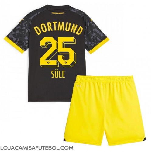 Camisa de Futebol Borussia Dortmund Niklas Sule #25 Equipamento Secundário Infantil 2023-24 Manga Curta (+ Calças curtas)
